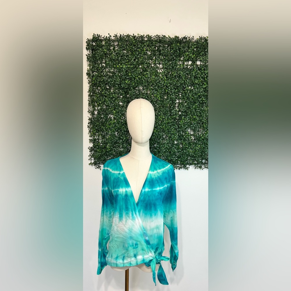 Teal Wrap Top